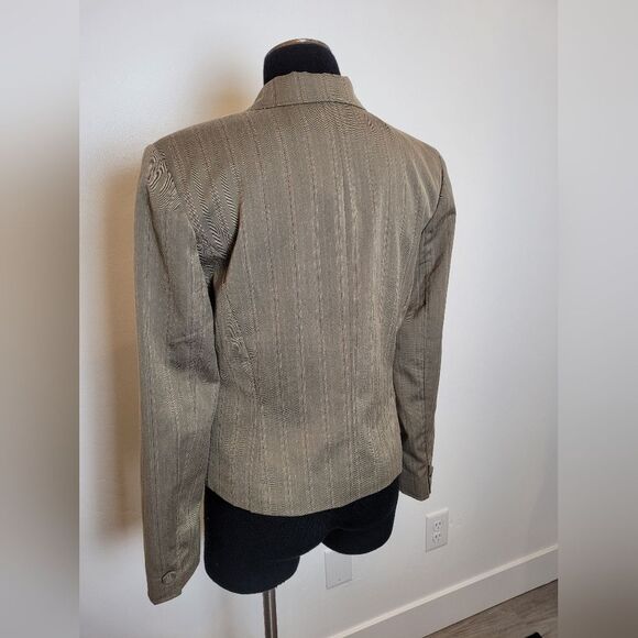 G.H. Bass Blazer Brown Pinstripe Schoolboy Office Y2K 90s Preppy Old Money 4 - Picture 5 of 11